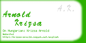 arnold krizsa business card
